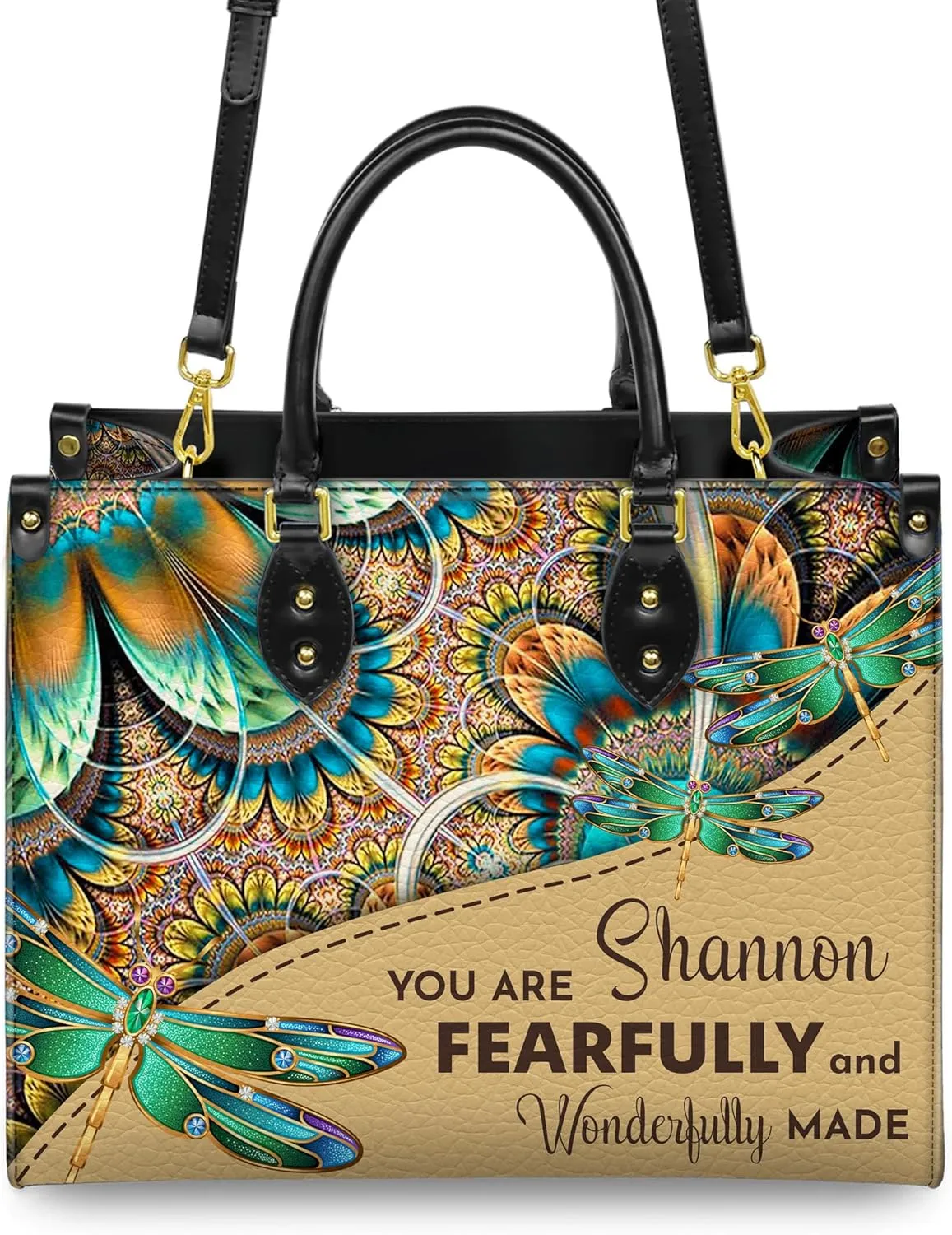 Personalized Leather Handbag with Your Name and Zipper, Perfect Gifts for Christian Gifts For Women - Mother's Day Gifts