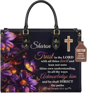 Personalized Leather Handbag with Your Name and Zipper, Perfect Gifts for Christian Gifts For Women - Mother's Day Gifts