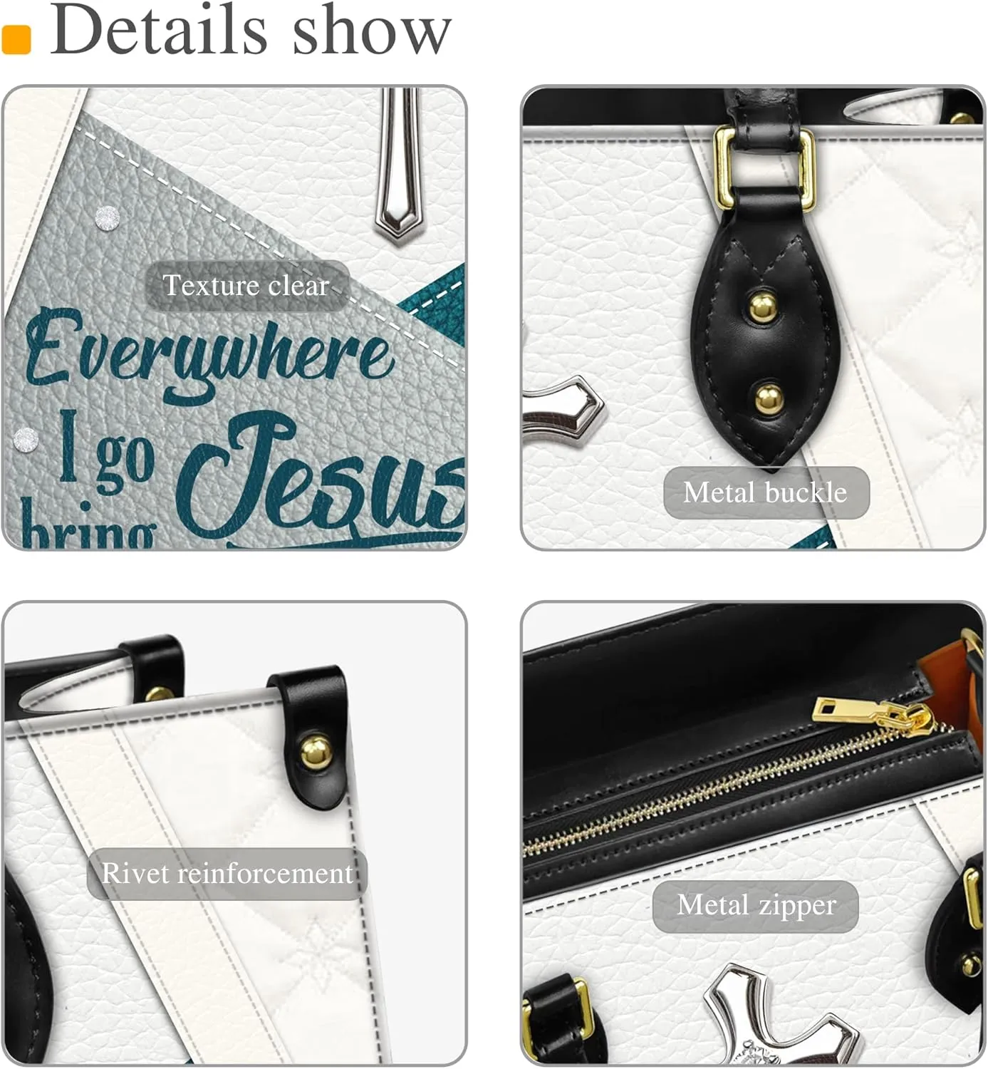 Personalized Leather Handbag with Your Name and Zipper, Perfect Gifts for Christian Gifts For Women - Mother's Day Gifts