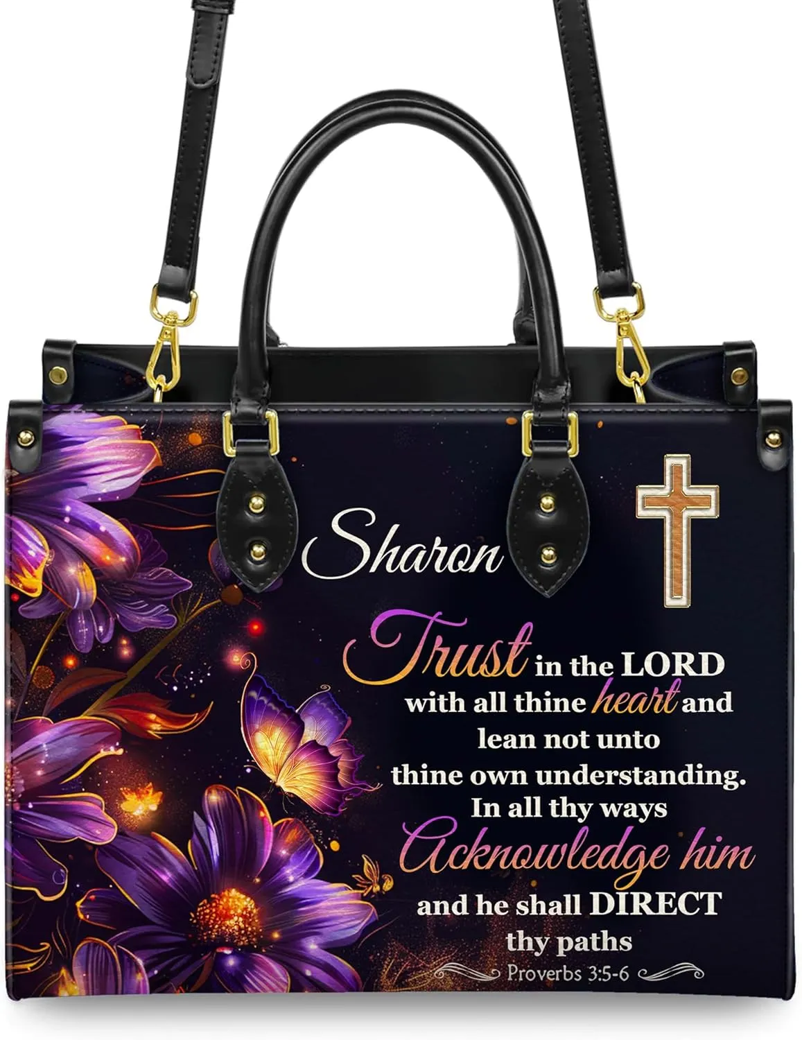 Personalized Leather Handbag with Your Name and Zipper, Perfect Gifts for Christian Gifts For Women - Mother's Day Gifts
