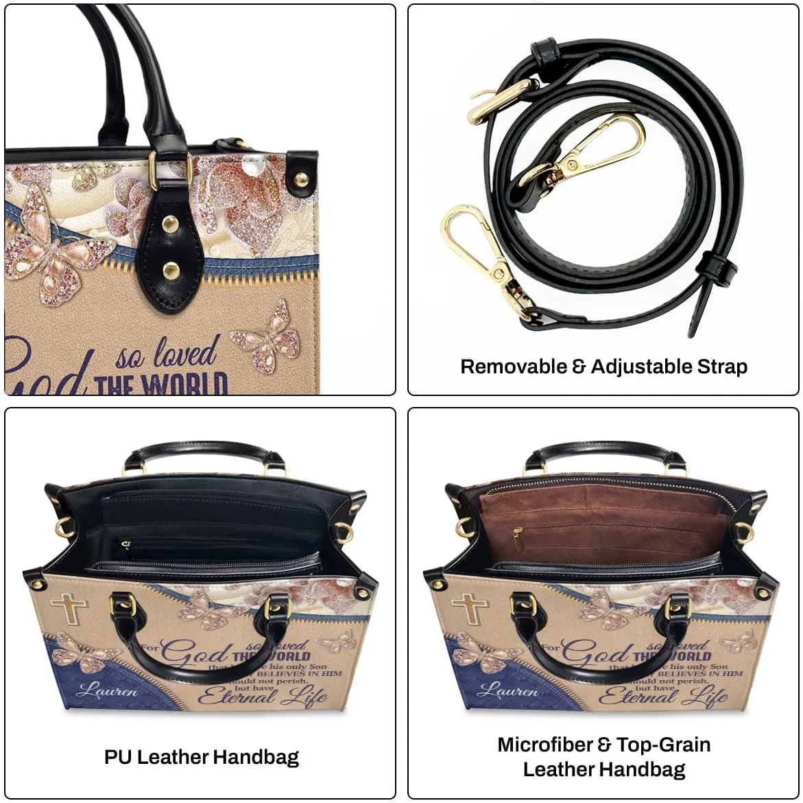 Personalized Leather Handbags For Women - Christmas Gifts For Women - Christian Gifts