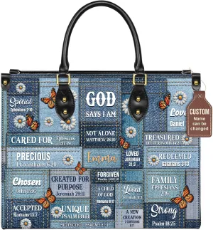 Personalized Leather Handbags with Name & Zipper – Perfect Christian Purses for Women | Ideal Mother's Day Gifts