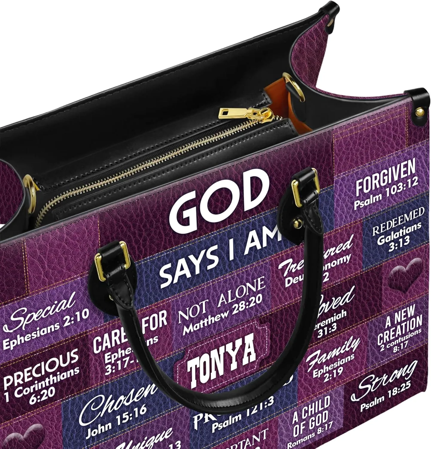 Personalized Leather Handbags with Name & Zipper – Perfect Christian Purses for Women | Ideal Mother's Day Gifts