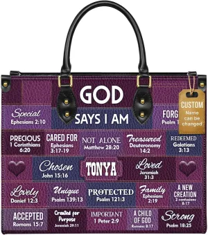 Personalized Leather Handbags with Name & Zipper – Perfect Christian Purses for Women | Ideal Mother's Day Gifts