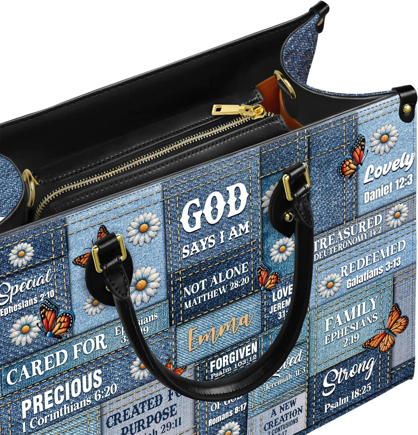Personalized Leather Handbags with Name & Zipper – Perfect Christian Purses for Women | Ideal Mother's Day Gifts