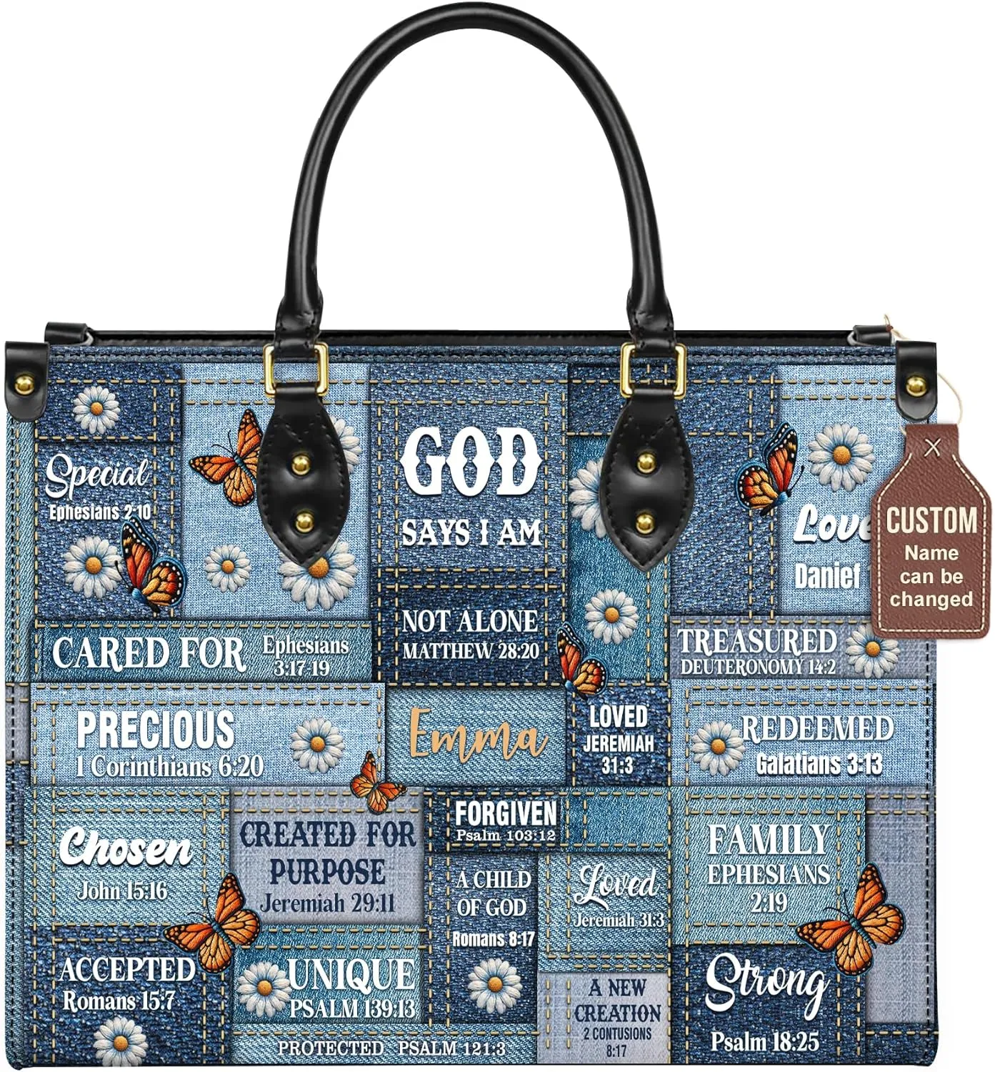 Personalized Leather Handbags with Name & Zipper – Perfect Christian Purses for Women | Ideal Mother's Day Gifts