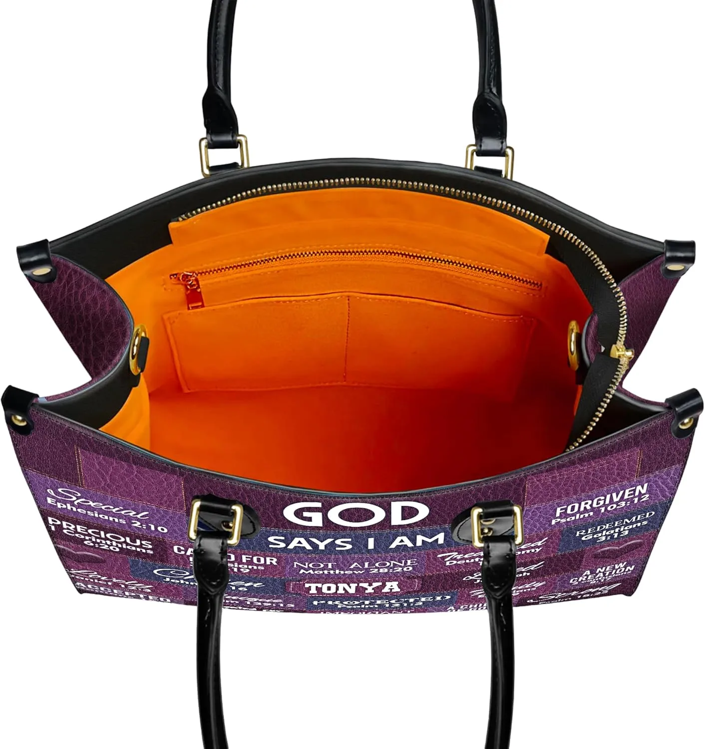 Personalized Leather Handbags with Name & Zipper – Perfect Christian Purses for Women | Ideal Mother's Day Gifts