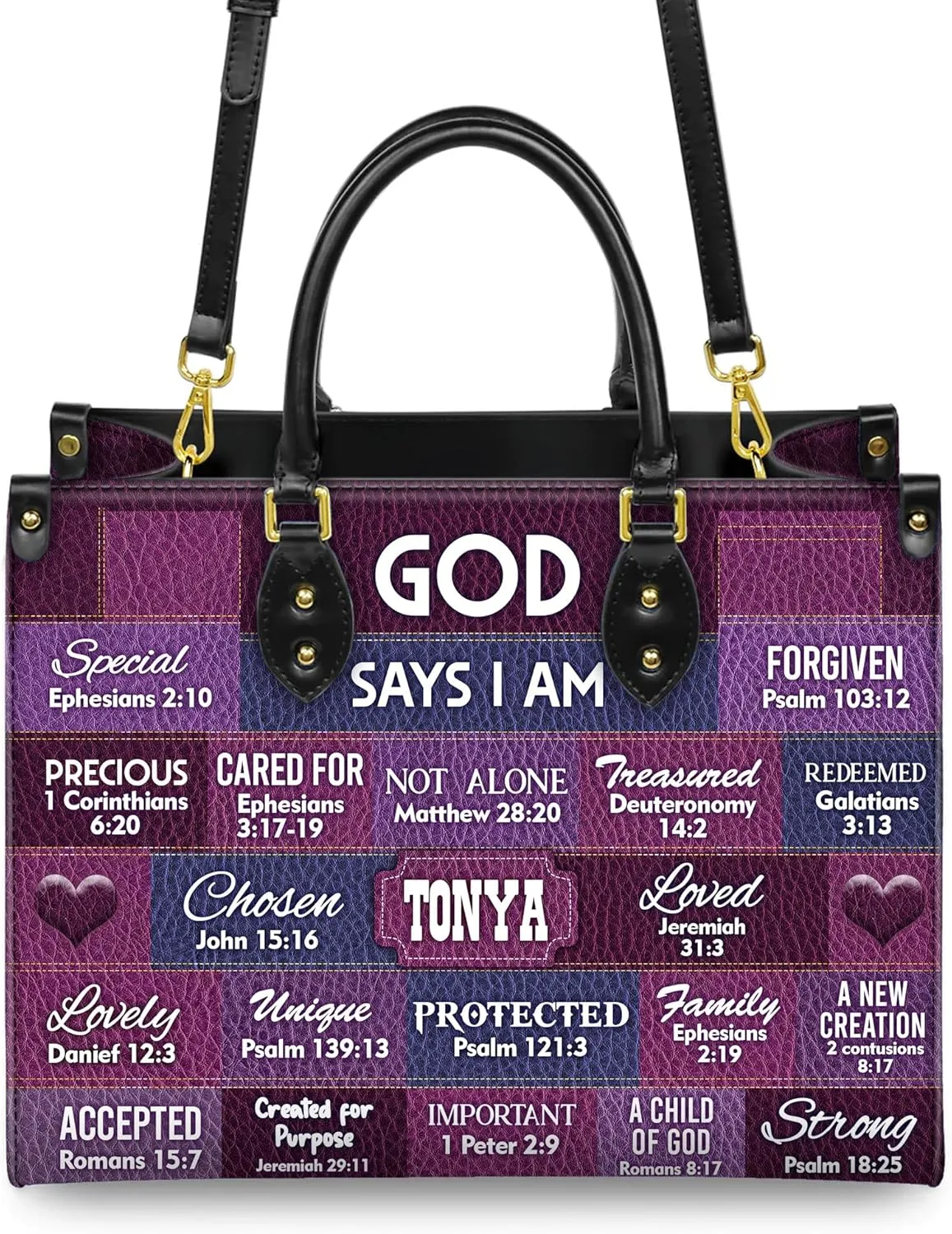 Personalized Leather Handbags with Name & Zipper – Perfect Christian Purses for Women | Ideal Mother's Day Gifts