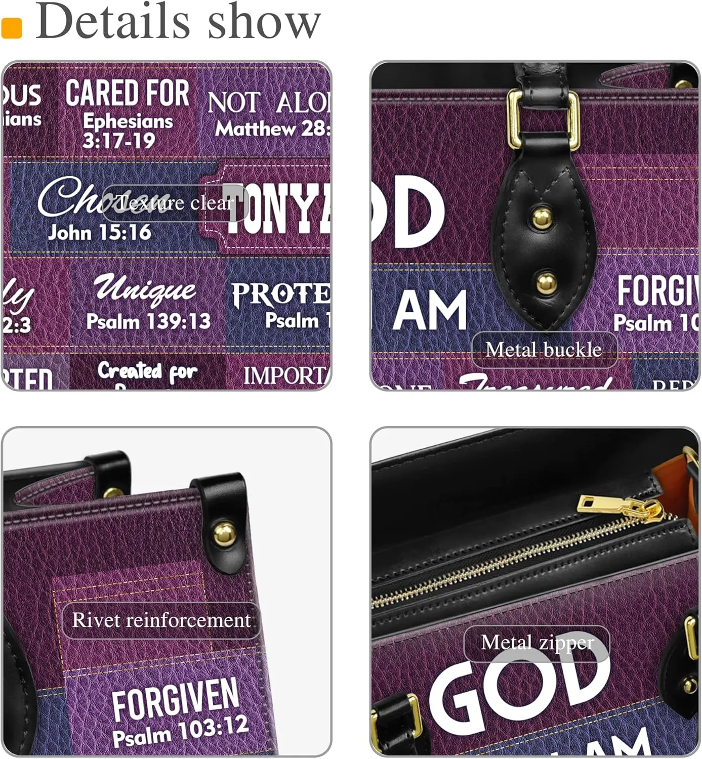 Personalized Leather Handbags with Name & Zipper – Perfect Christian Purses for Women | Ideal Mother's Day Gifts