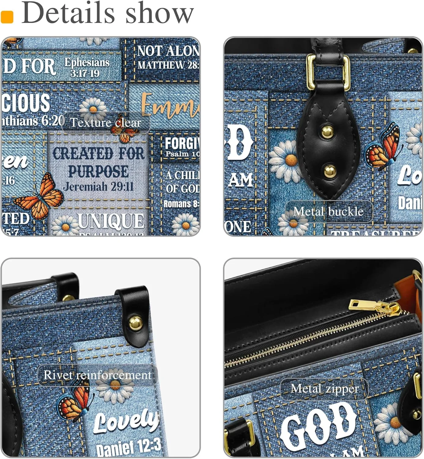 Personalized Leather Handbags with Name & Zipper – Perfect Christian Purses for Women | Ideal Mother's Day Gifts