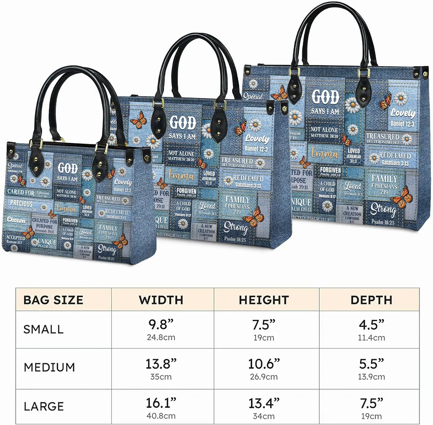 Personalized Leather Handbags with Name & Zipper – Perfect Christian Purses for Women | Ideal Mother's Day Gifts