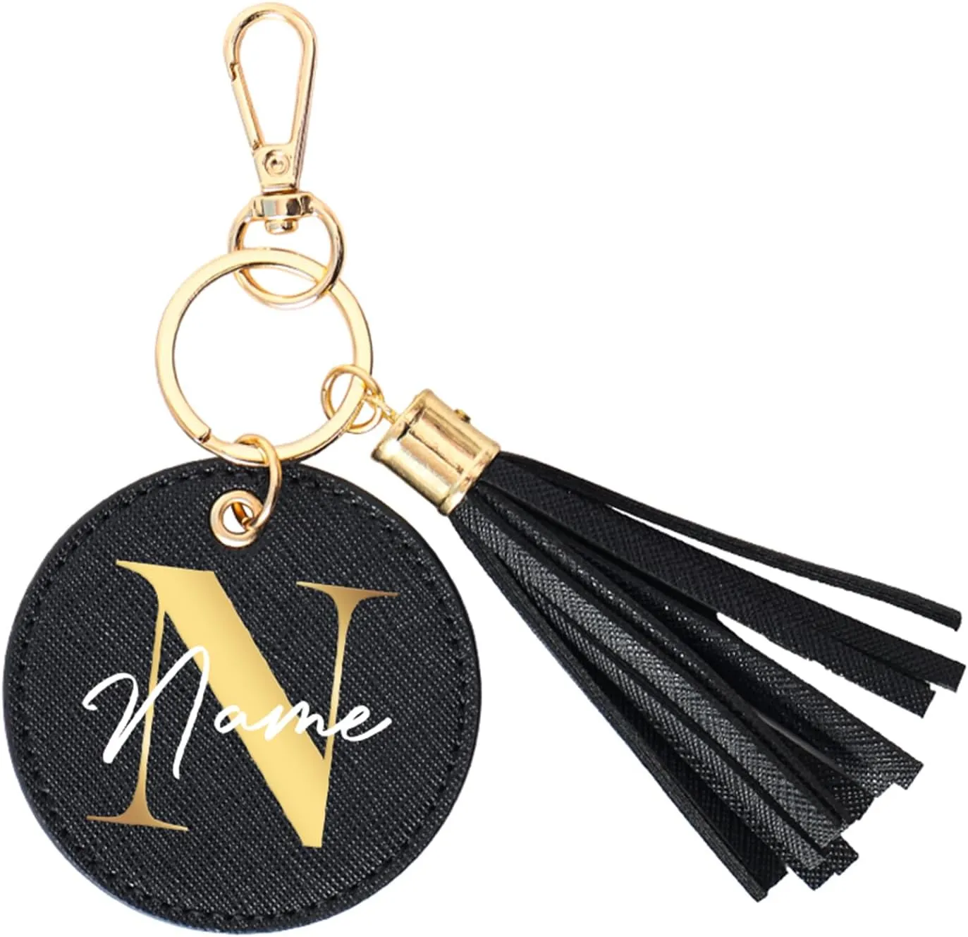 Personalized Leather Keychain Custom Name&Letters Key chain Personalized Key Chain with Tassel for Women Girl