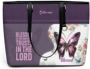 Personalized Leather Tote Bag – Custom Name Handbag for Women, Mother's Day, Birthday & Christmas Gift, Christian Gift