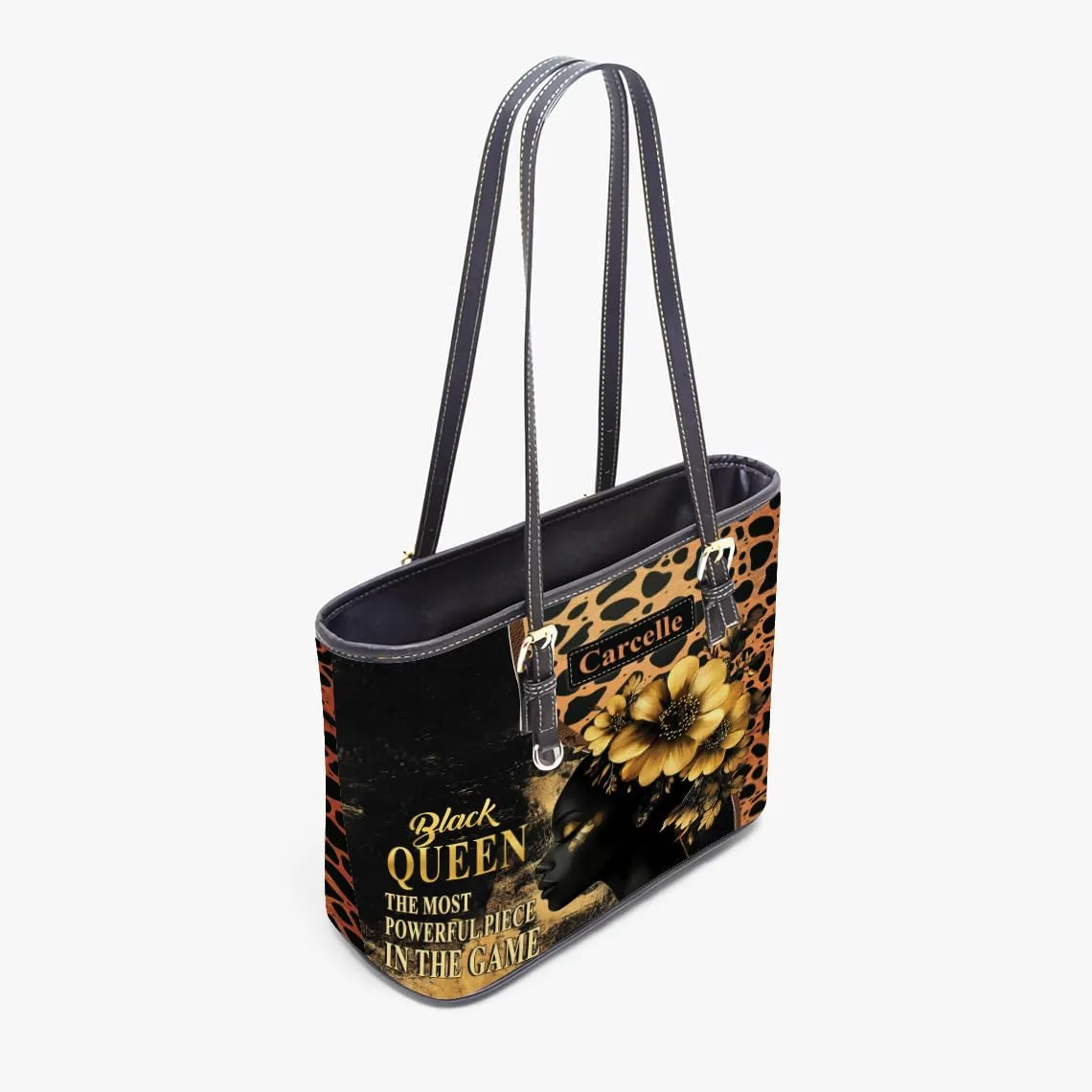 Personalized Leather Tote Bag for Black African Women, Custom Name Handbag, Mother’s Day Birthday & Christmas Gift