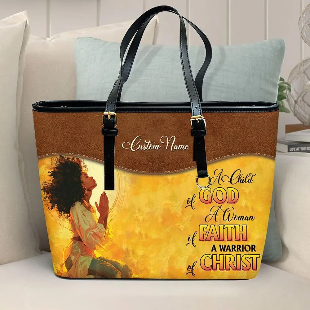 Personalized Leather Tote Bag for Black African Women, Custom Name Handbag, Mother’s Day Birthday & Christmas Gift