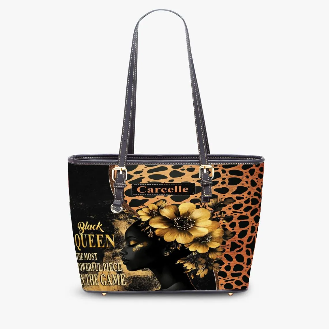 Personalized Leather Tote Bag for Black African Women, Custom Name Handbag, Mother’s Day Birthday & Christmas Gift