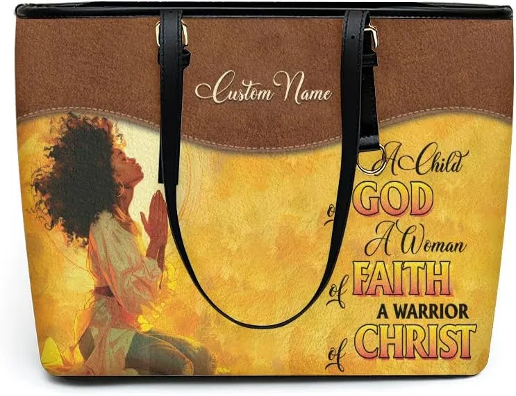 Personalized Leather Tote Bag for Black African Women, Custom Name Handbag, Mother’s Day Birthday & Christmas Gift