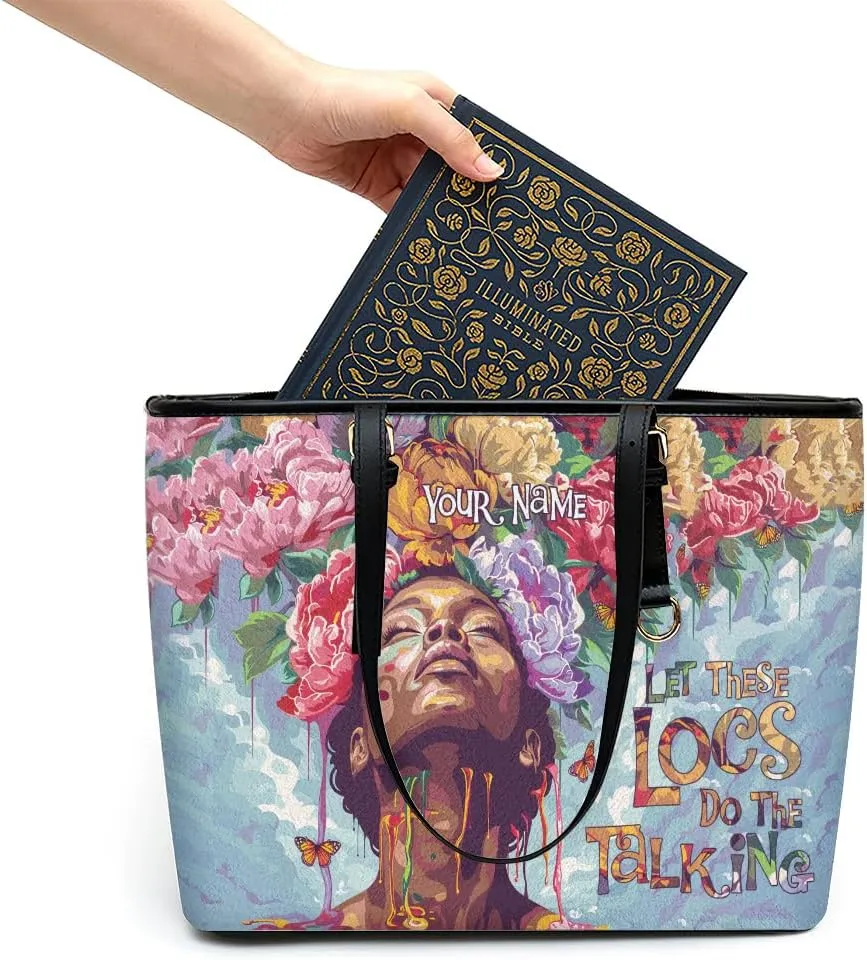 Personalized Leather Tote Bag for Black African Women, Custom Name Handbag, Mother’s Day Birthday & Christmas Gift