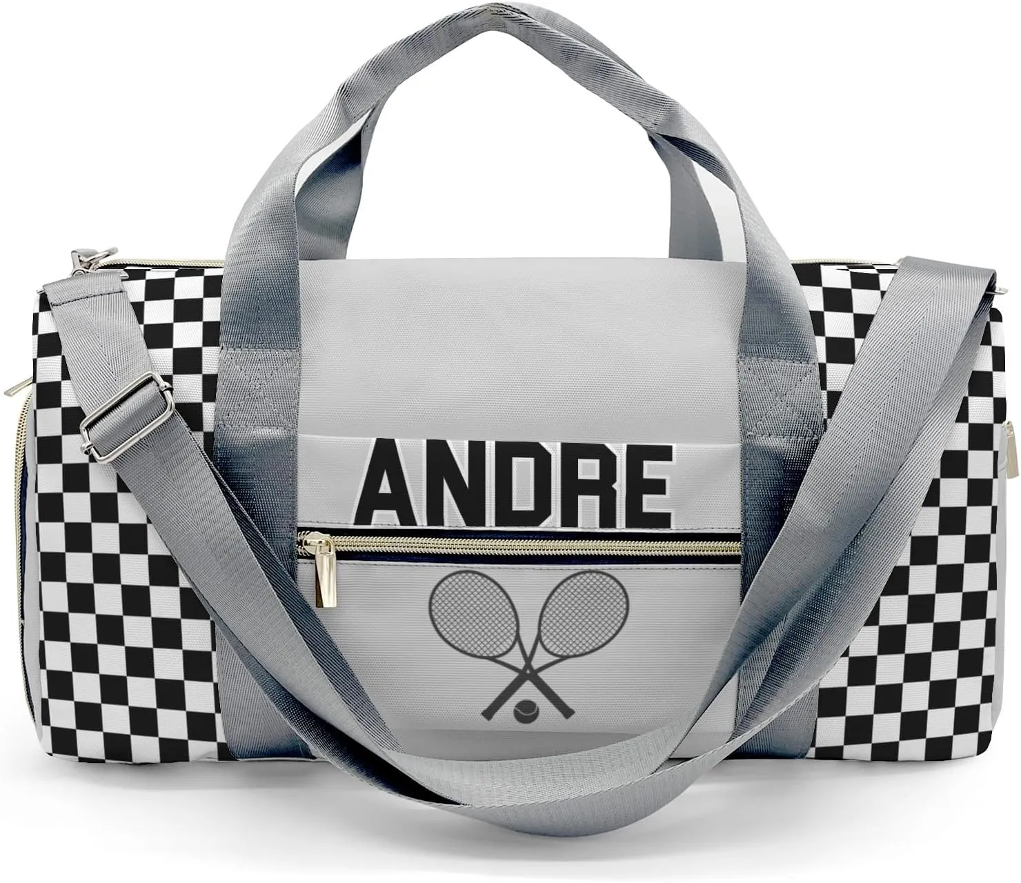 Personalized Luggage Bag Grey Customized Travel Bag with Name Sports Bag Dance Bag Weekend Vacation Gym Bag