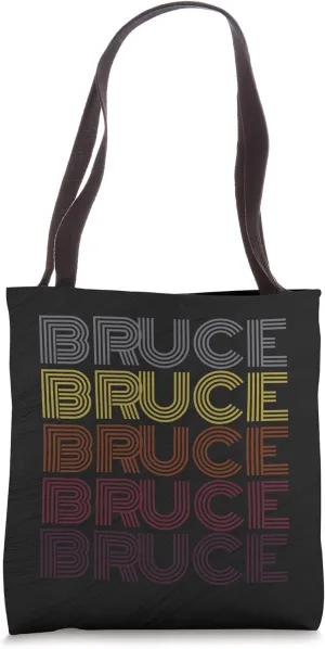 Personalized Name Bruce Retro Shopping Travel Vintage Style Tote Bag