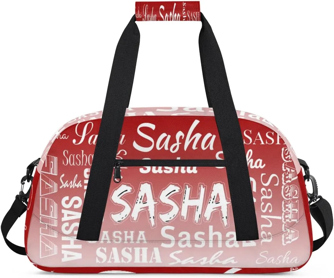 Personalized Name Dance Bag Cheer Gymnastics Bags, Custom Duffel Bag Cheer Bags, Custom Sport Duffel Gym Bags Deep Red Gradient Travel Overnight Weekender Bags