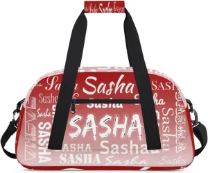Personalized Name Dance Bag Cheer Gymnastics Bags, Custom Duffel Bag Cheer Bags, Custom Sport Duffel Gym Bags Deep Red Gradient Travel Overnight Weekender Bags