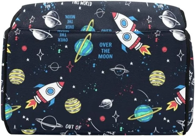 Personalized Name Diaper Bag Backpack Space Planet Rocket Multifunction Travel Backpack Nappy Bag Daypack for Mom Dad Boy Girl
