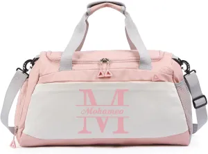 Personalized Travel Duffel Bag: Custom Large Waterproof Travel Bag with Name and Letter - Travel Luggage Bag with Shoes Compartment for Women Men