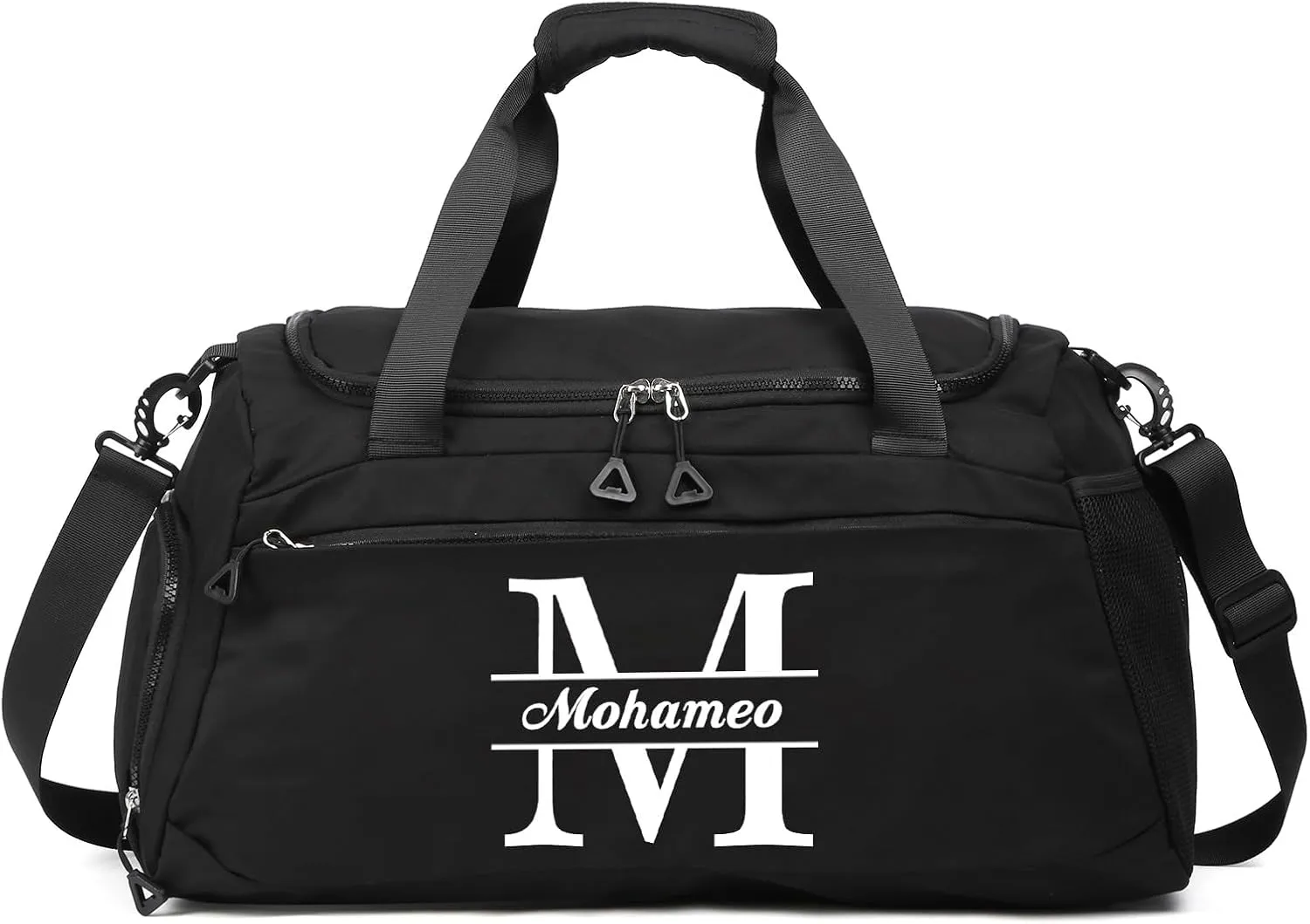 Personalized Travel Duffel Bag: Custom Large Waterproof Travel Bag with Name and Letter - Travel Luggage Bag with Shoes Compartment for Women Men