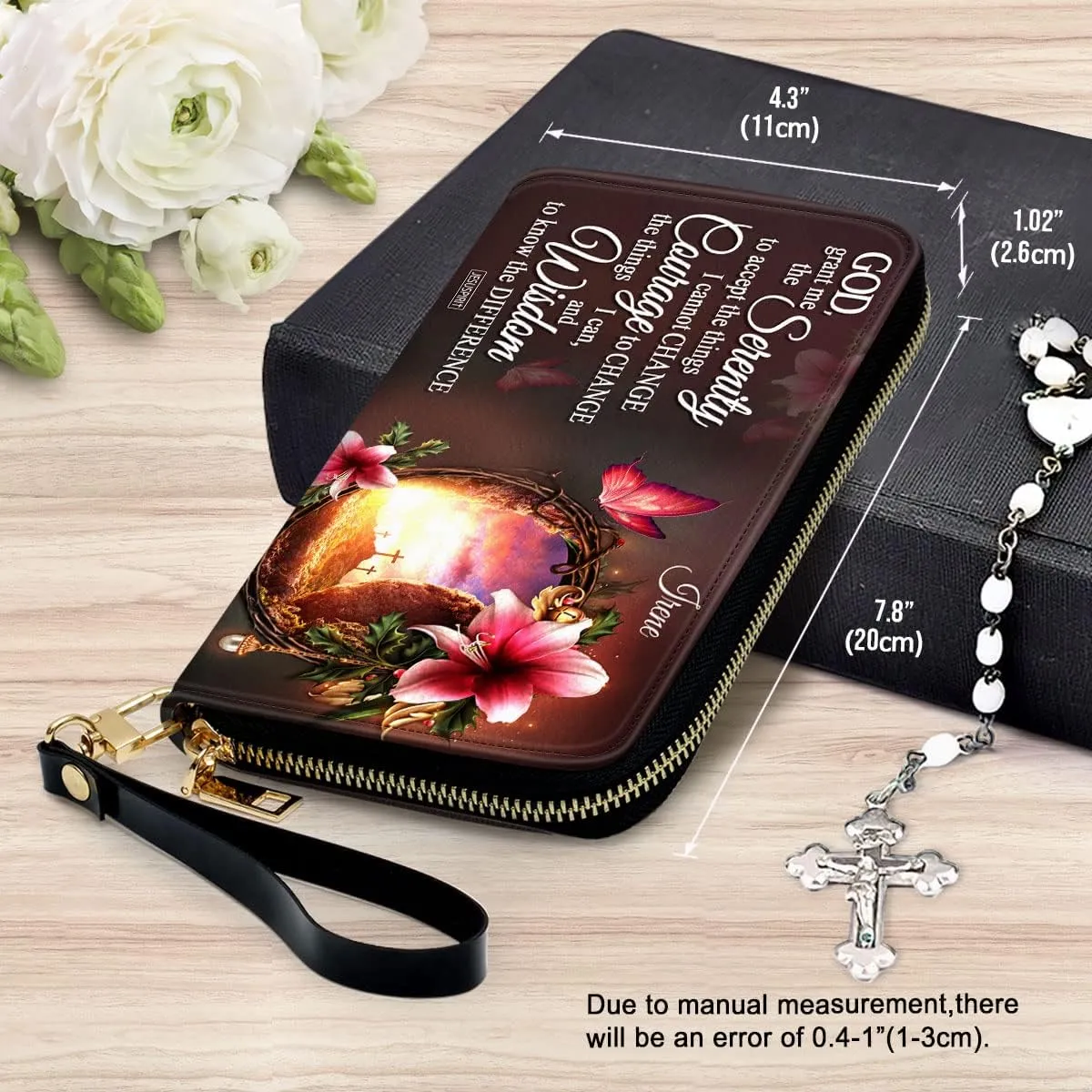Personalized Wristlet Leather Clutch Purse For Women - Christian Gifts For Women, Christmas Gifts For Women