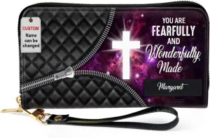 Personalized Wristlet Leather Clutch Purse For Women - Christian Gifts For Women, Christmas Gifts For Women