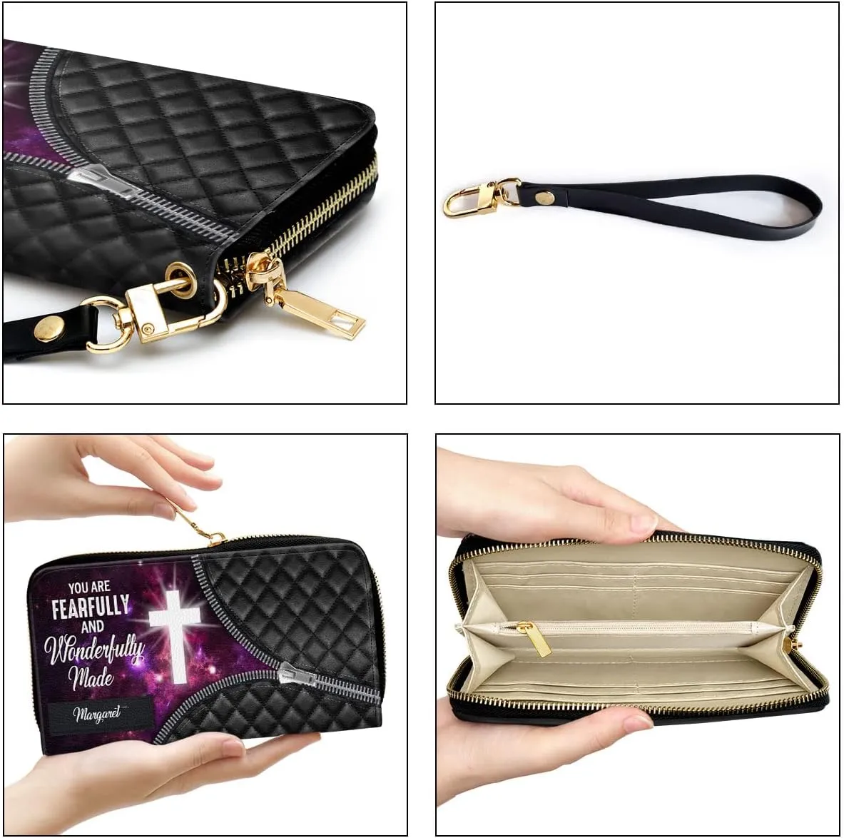 Personalized Wristlet Leather Clutch Purse For Women - Christian Gifts For Women, Christmas Gifts For Women