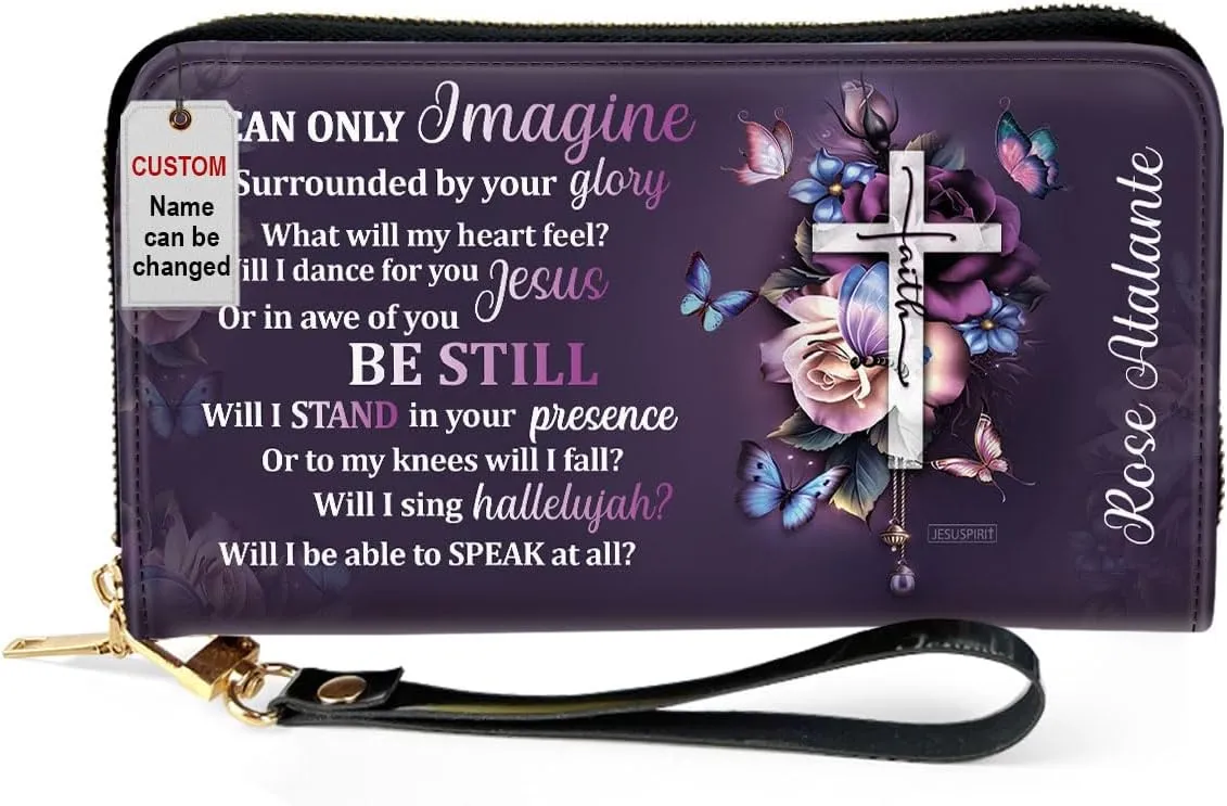 Personalized Wristlet Leather Clutch Purse For Women - Christian Gifts For Women, Christmas Gifts For Women