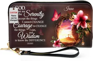 Personalized Wristlet Leather Clutch Purse For Women - Christian Gifts For Women, Christmas Gifts For Women