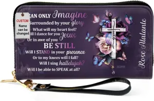 Personalized Wristlet Leather Clutch Purse For Women - Christian Gifts For Women, Christmas Gifts For Women