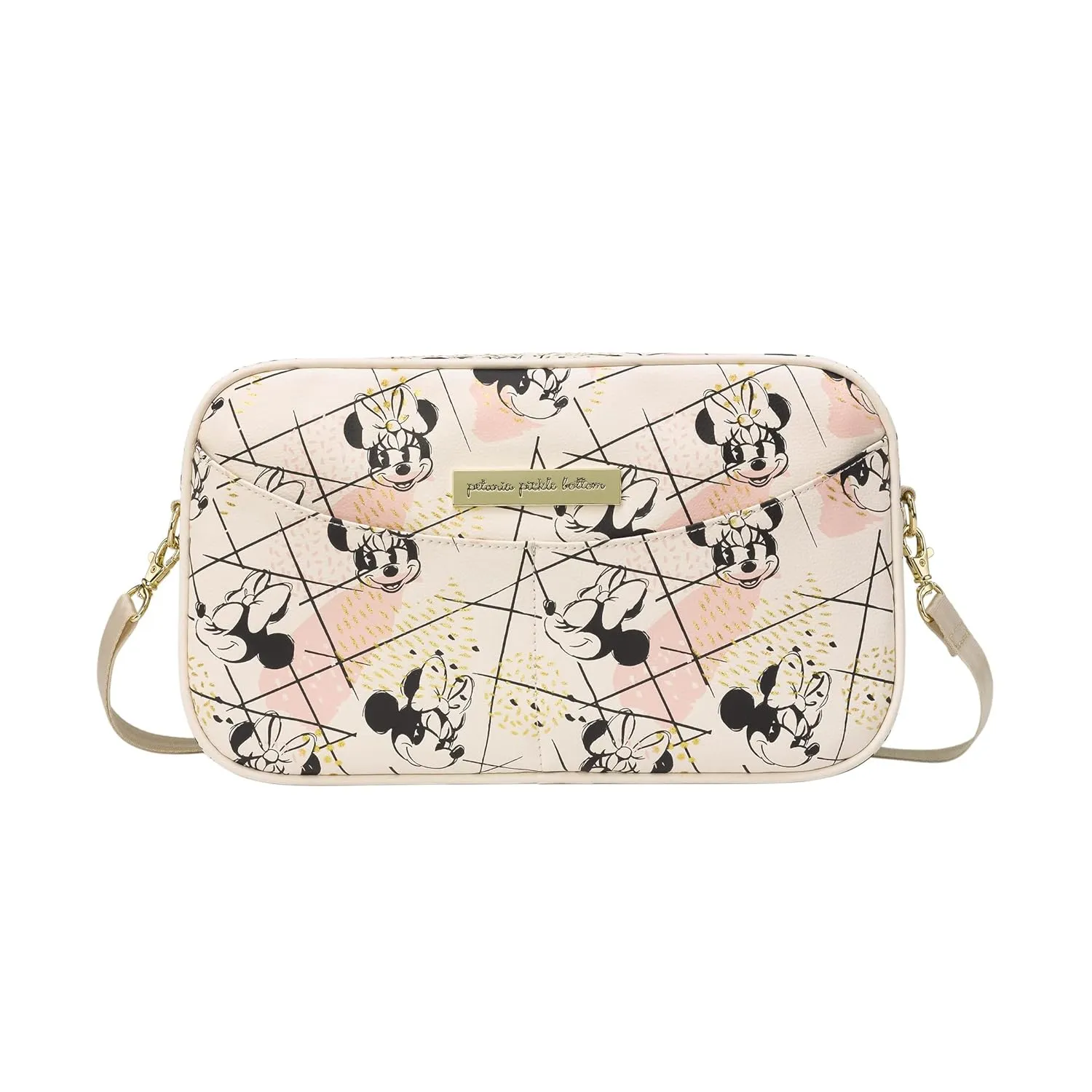 Petunia Pickle Bottom Companion Diaper Clutch with Fold-Out Changing Pad, For On-The-Go Parents, Fits Baby Essentials, Lightweight & Easy To Clean (Shimmery Minnie Mouse)