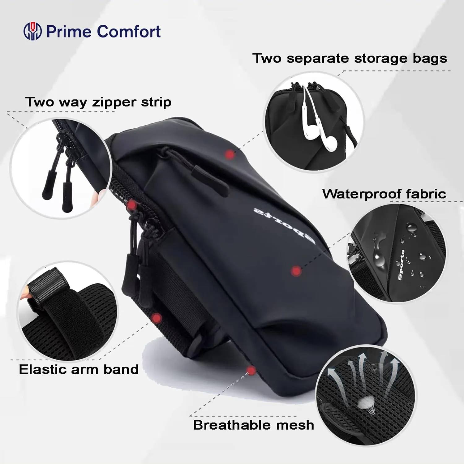 Phone Holder Arm Bands, Small Crossbody Shoulder Holsters Bag with Arm Band, Fits iPhone and All Cell Phones, Use for Running, Walking, Hiking & Biking (Plus Size,Blue)
