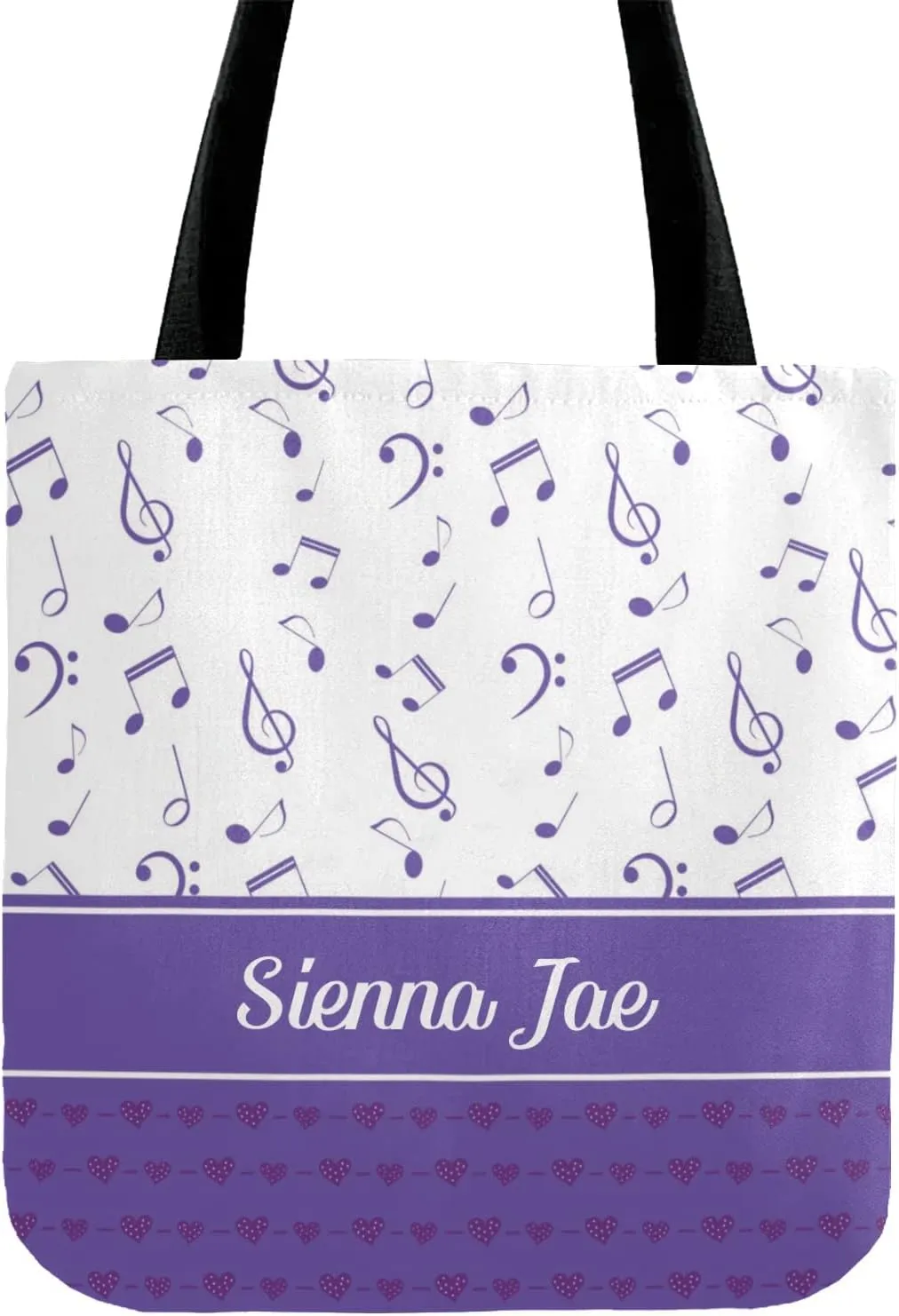 Piano Music Notes Canvas Tote Bag Custom Beach Travel Grocery School Shoulder Bag