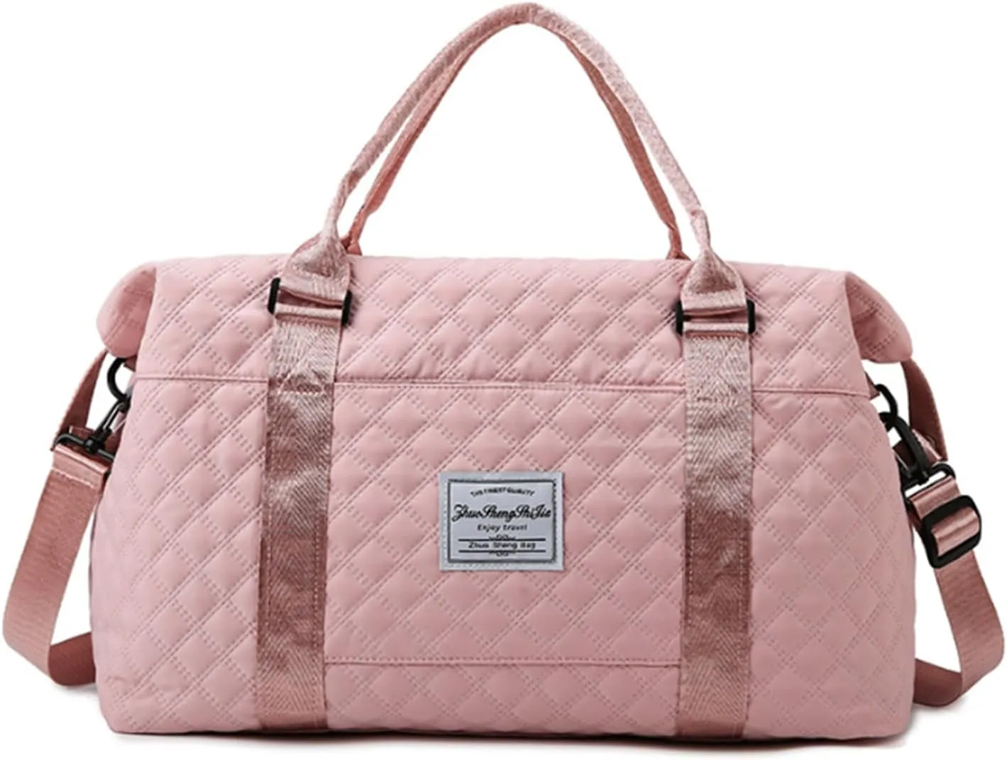 Pink Gym Bag Duffel Sports Tote Carry On Travel Duffel Traveling Weekend Overnight Bag for Women