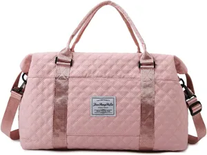 Pink Gym Bag Duffel Sports Tote Carry On Travel Duffel Traveling Weekend Overnight Bag for Women