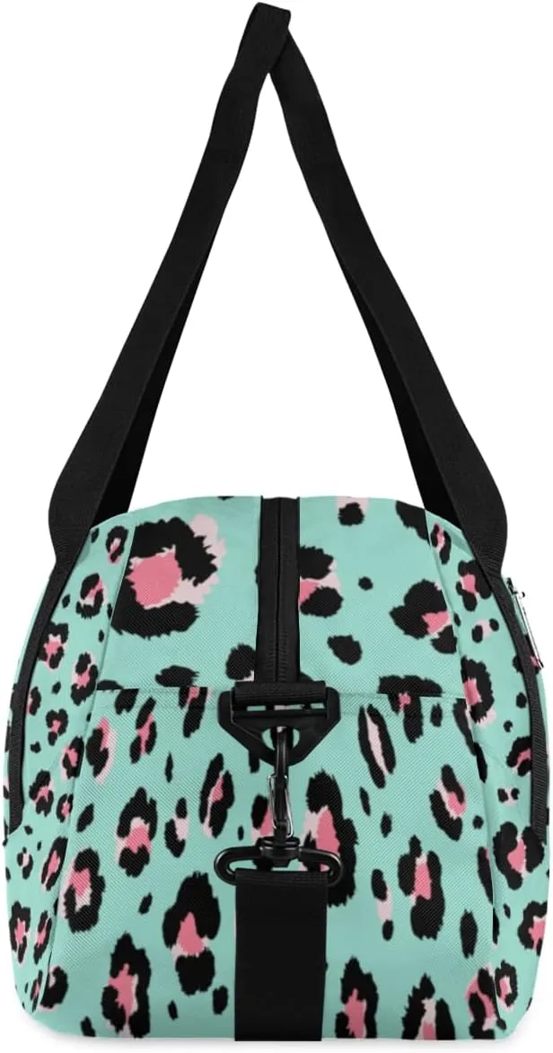 Pink Leopard Print Spots Gym Bag, Duffle Bag, Weekender Bag, Duffel Bag, Overnight Bag, Travel Duffel Bag, Dance Bag, Tote Bag, Beach Bag, Pool Bag, Gym Duffle Bag, Carry on Bag