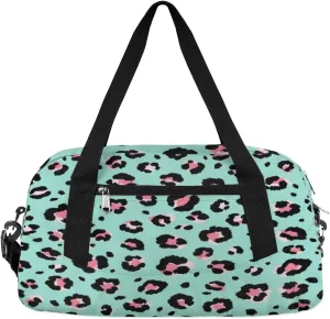 Pink Leopard Print Spots Gym Bag, Duffle Bag, Weekender Bag, Duffel Bag, Overnight Bag, Travel Duffel Bag, Dance Bag, Tote Bag, Beach Bag, Pool Bag, Gym Duffle Bag, Carry on Bag