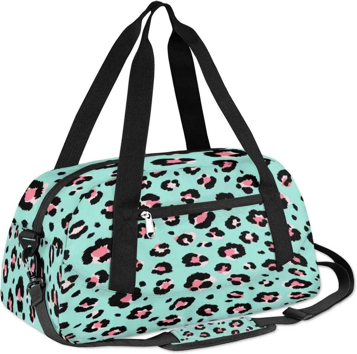 Pink Leopard Print Spots Gym Bag, Duffle Bag, Weekender Bag, Duffel Bag, Overnight Bag, Travel Duffel Bag, Dance Bag, Tote Bag, Beach Bag, Pool Bag, Gym Duffle Bag, Carry on Bag