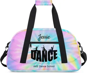 Pink Tie Dye Dance-Bag-for-Girls 8-10 Personalized Duffel Dance Bags for Kids Gym Bag Small Travel Luggage Bags for Girls Pink Dance Bag Dance Recital Gifts