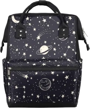 Planets Comets Stars Diaper Bag Tote Large Capacity Waterproof with Adjustable Shoulder Strap and Pram Straps Mommy Bag for Hospital Beach Weekender Travel