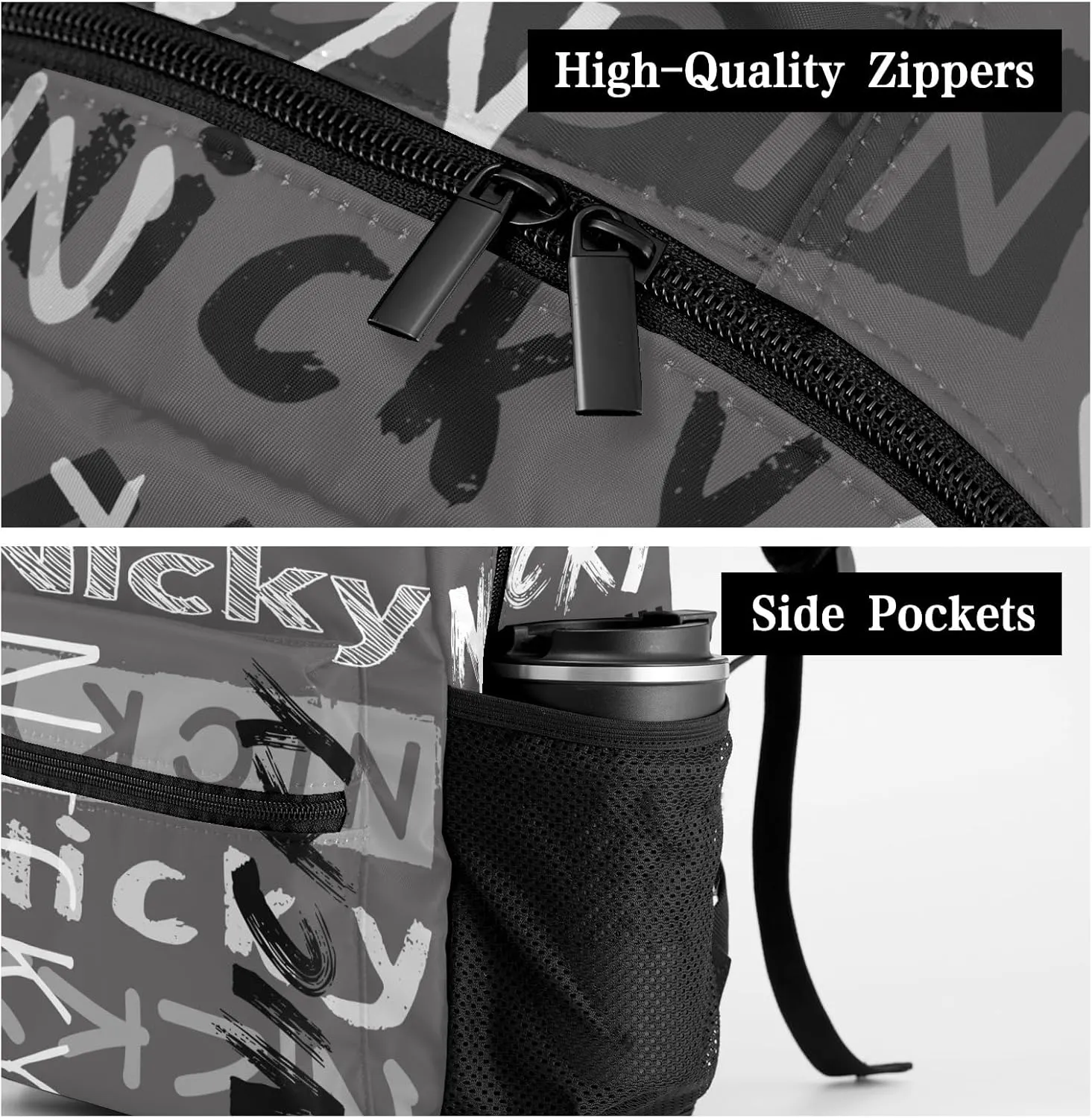 Polyester Personalized School Bookbag with Name Text Waterproof Custom Elementary Backpack Book Bag for Boys Girls Stylish Customize Back Pack Customized Gift for Kids Back to School