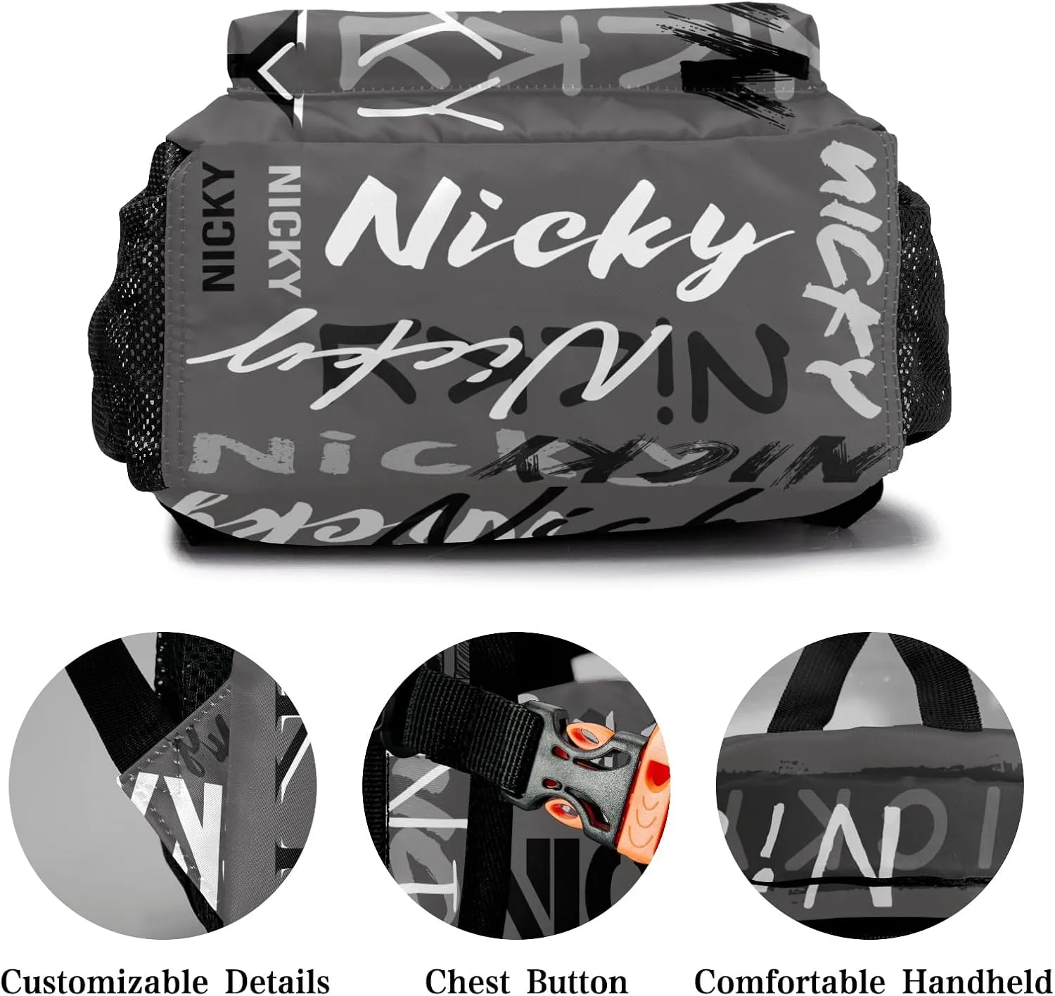 Polyester Personalized School Bookbag with Name Text Waterproof Custom Elementary Backpack Book Bag for Boys Girls Stylish Customize Back Pack Customized Gift for Kids Back to School
