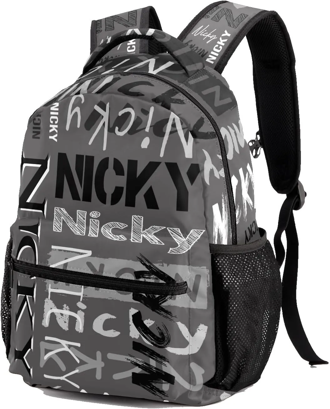 Polyester Personalized School Bookbag with Name Text Waterproof Custom Elementary Backpack Book Bag for Boys Girls Stylish Customize Back Pack Customized Gift for Kids Back to School
