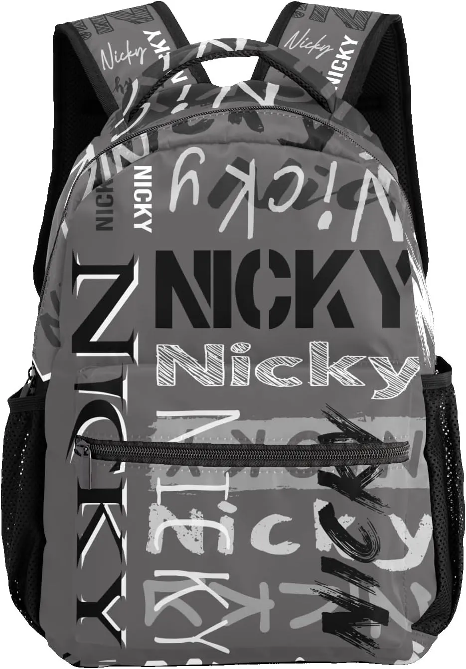 Polyester Personalized School Bookbag with Name Text Waterproof Custom Elementary Backpack Book Bag for Boys Girls Stylish Customize Back Pack Customized Gift for Kids Back to School