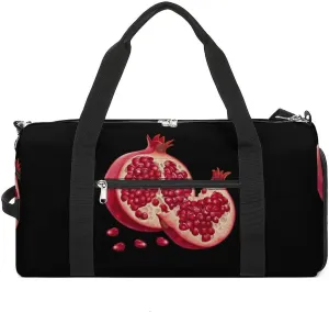 Pomegranate Funny Gym Bag Travel Tote Bag Duffel Bag with Shoe Compartment for Weekender Sports Vacation